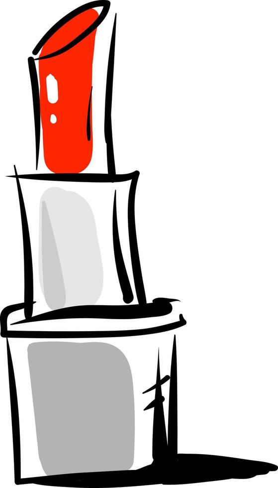 lápiz labial rojo, ilustración, vector sobre fondo blanco.