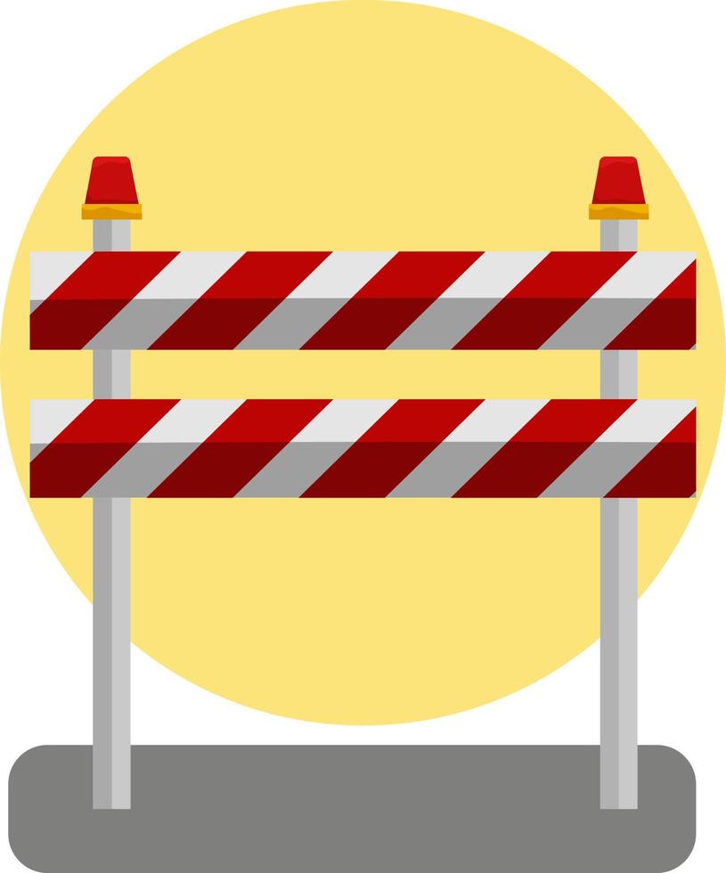 Construction barrier, illustration, vector on white background