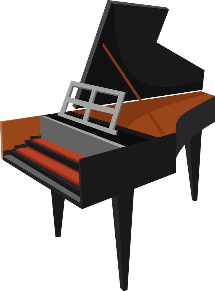 Fancy piano, illustration, vector on white background.