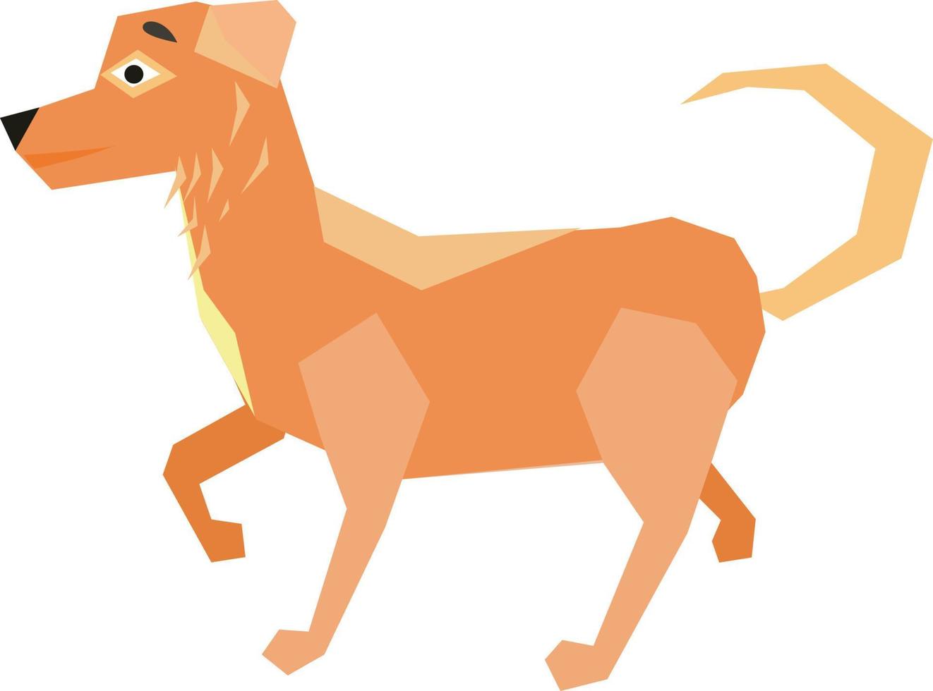 Perro naranja, ilustración, vector sobre fondo blanco.