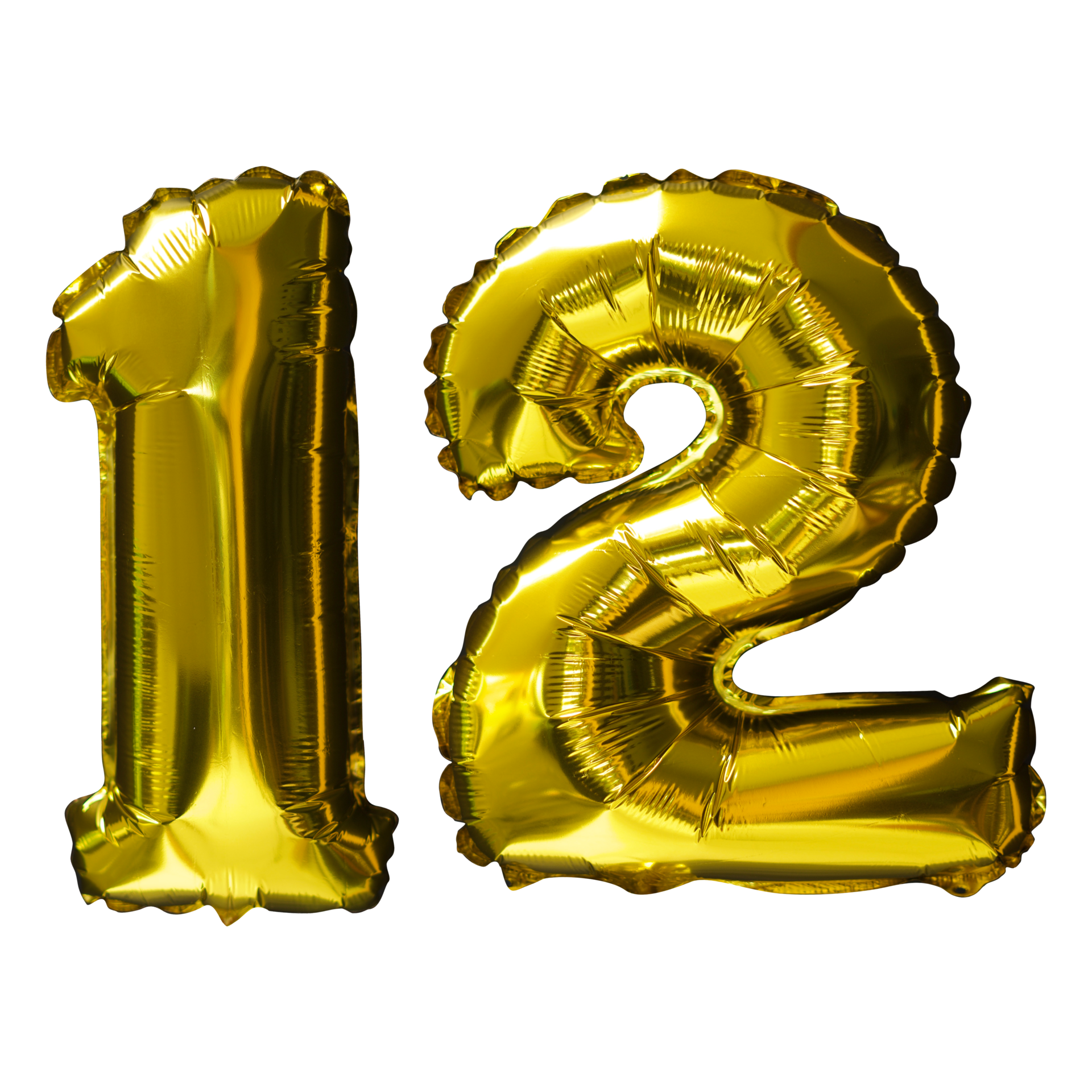 Ga wandelen Peru orgaan Free 12 Golden number helium balloons isolated background. Realistic foil  and latex balloons. design elements for party, event, birthday, anniversary  and wedding. 13821412 PNG with Transparent Background