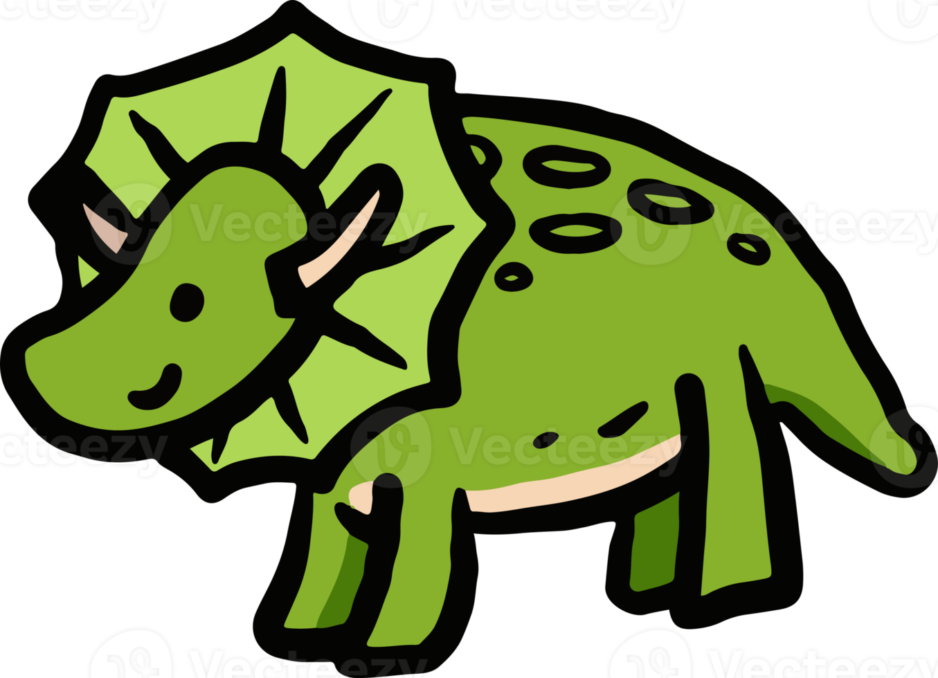 triceratopo per carino dinosauro illustrazione tema per bambini design elemento png