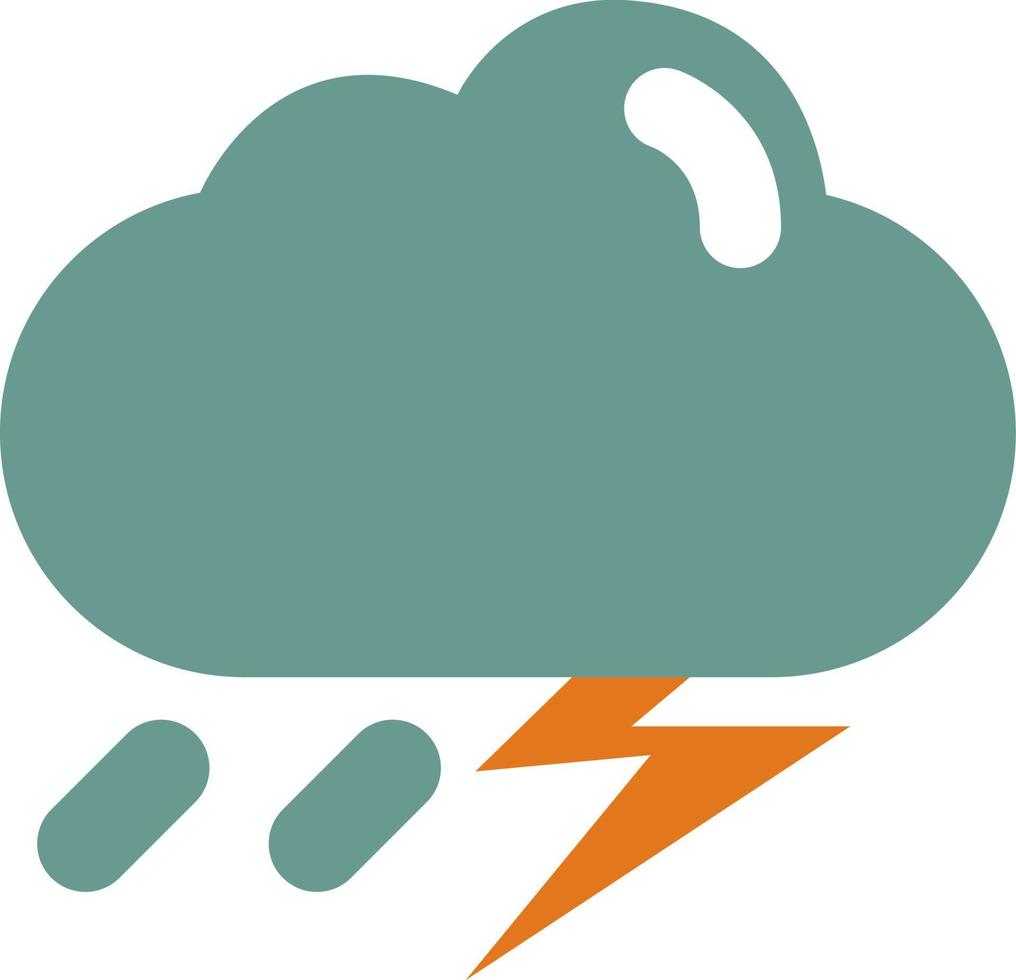 Autumn thunder storm, illustration, vector, on a white background. vector