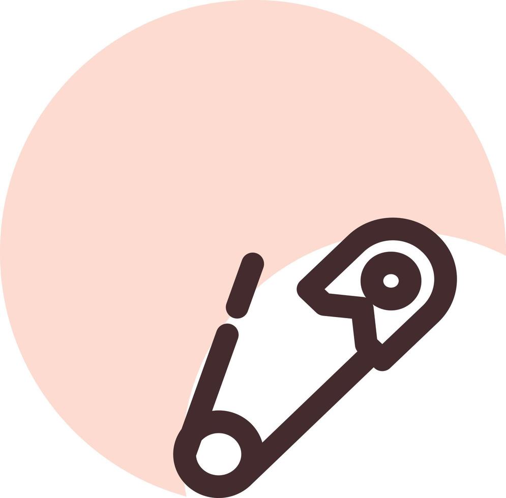 Baby safety pin, illustration, vector on a white background.
