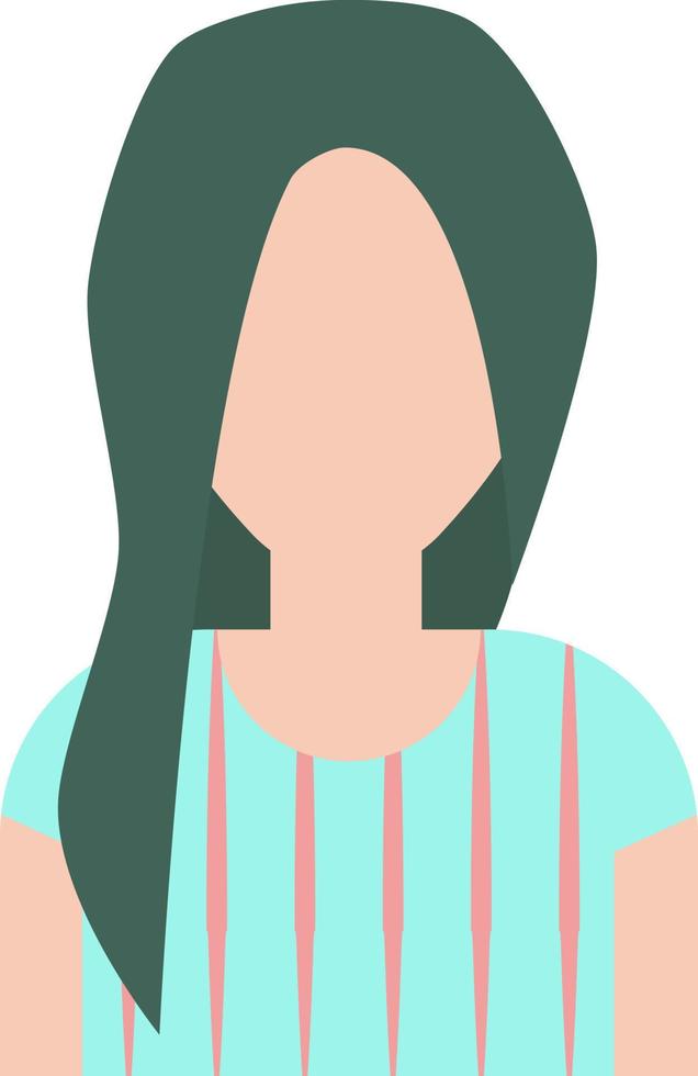 Woman in a blue shirt, illustration, on a white background. vector