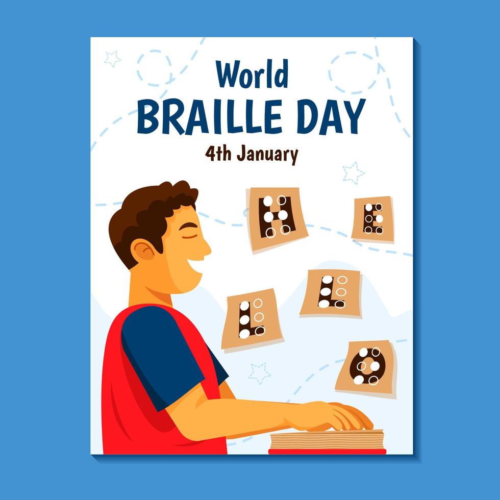 Reading Braille Text With Fingers vector