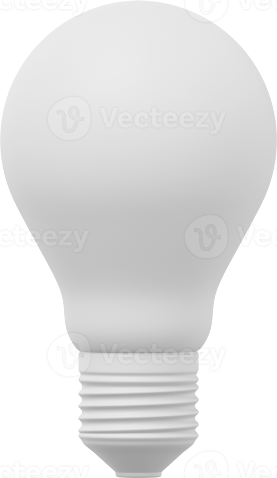 bombilla de luz blanca simple. representación 3d icono png en fondo transparente