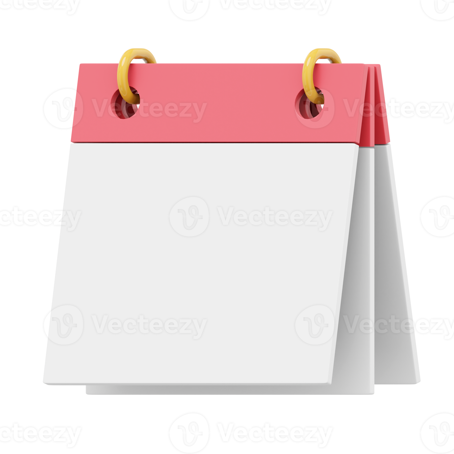 Minimal flip calendar. 3D rendering. PNG icon on transparent background Minimal flip calendar. 3D rendering. PNG icon on transparent background