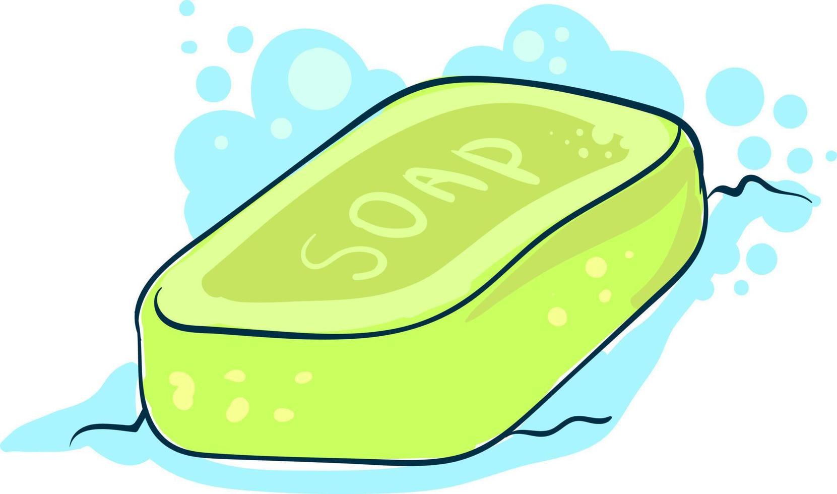 Green soap, illustration, vector on white background