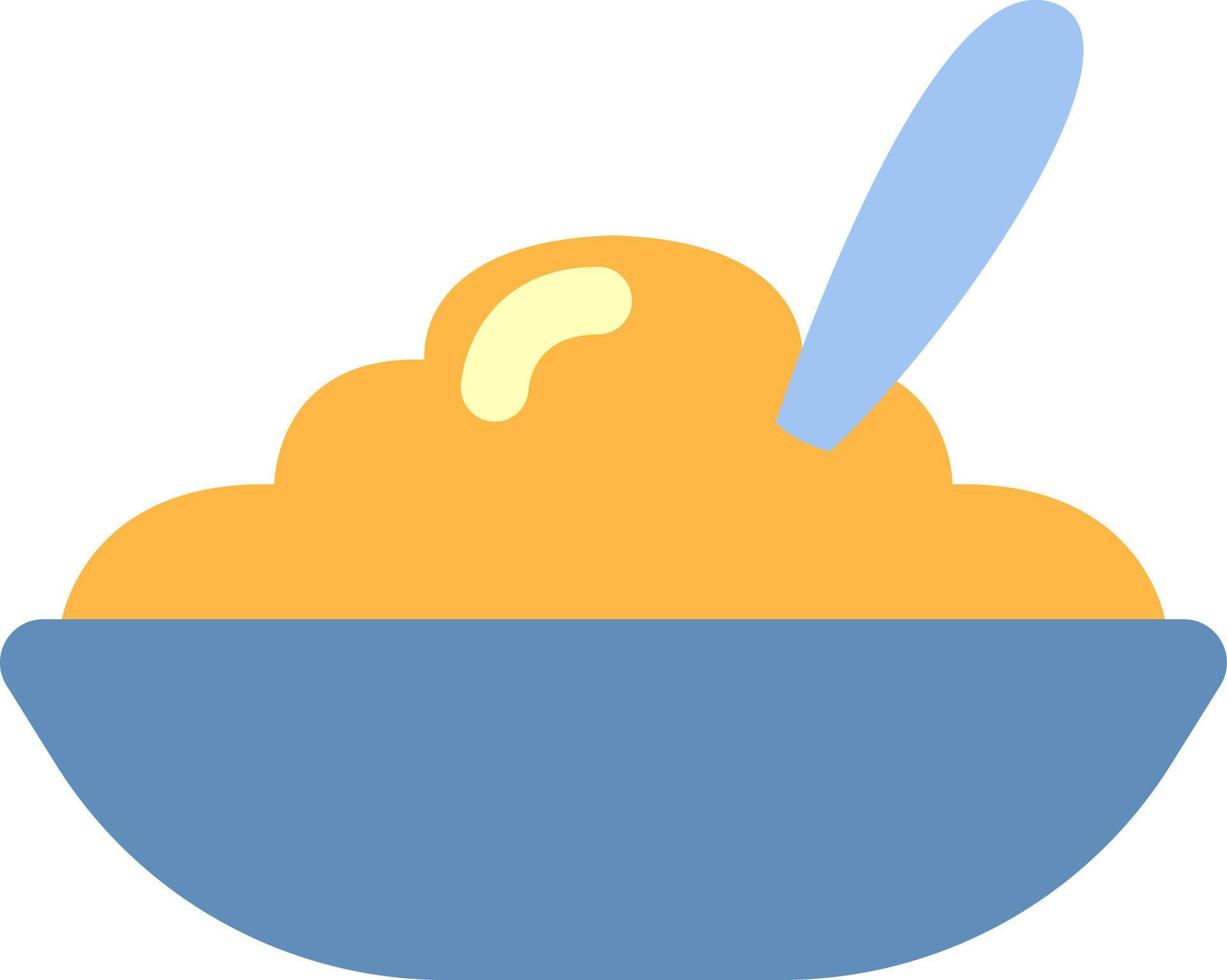 Hot porridge, illustration, vector on a white background