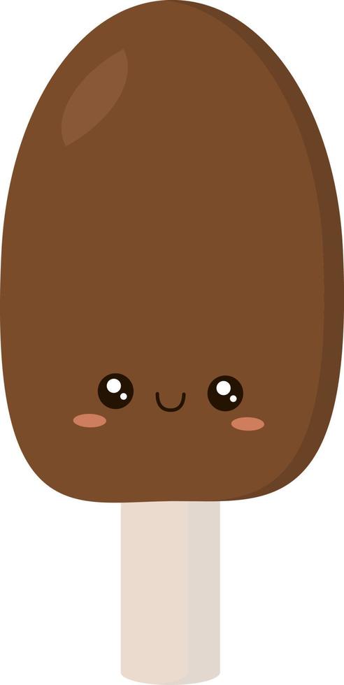 Chocolate ice cream, illustration, vector on white background.