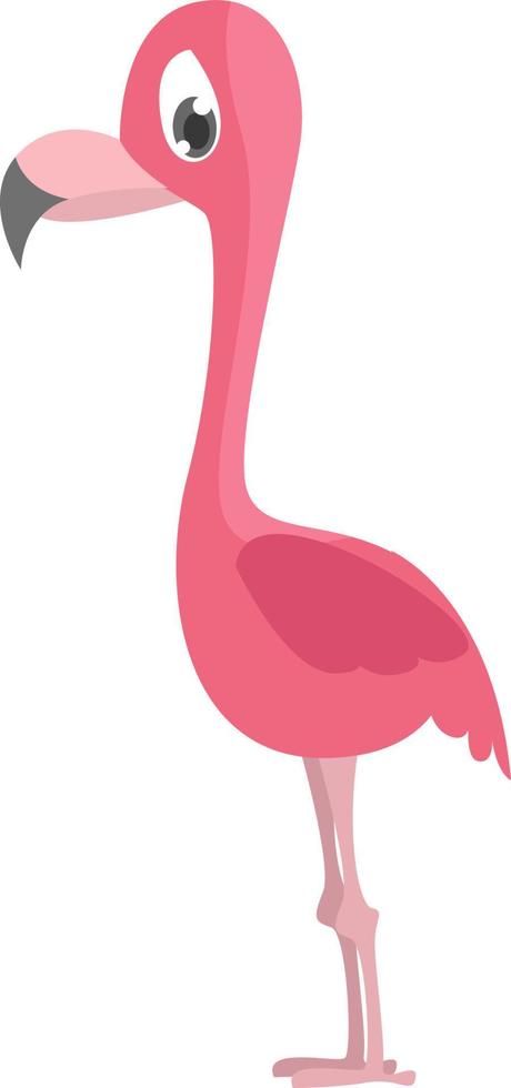 Pink flamingo, illustration, vector on white background