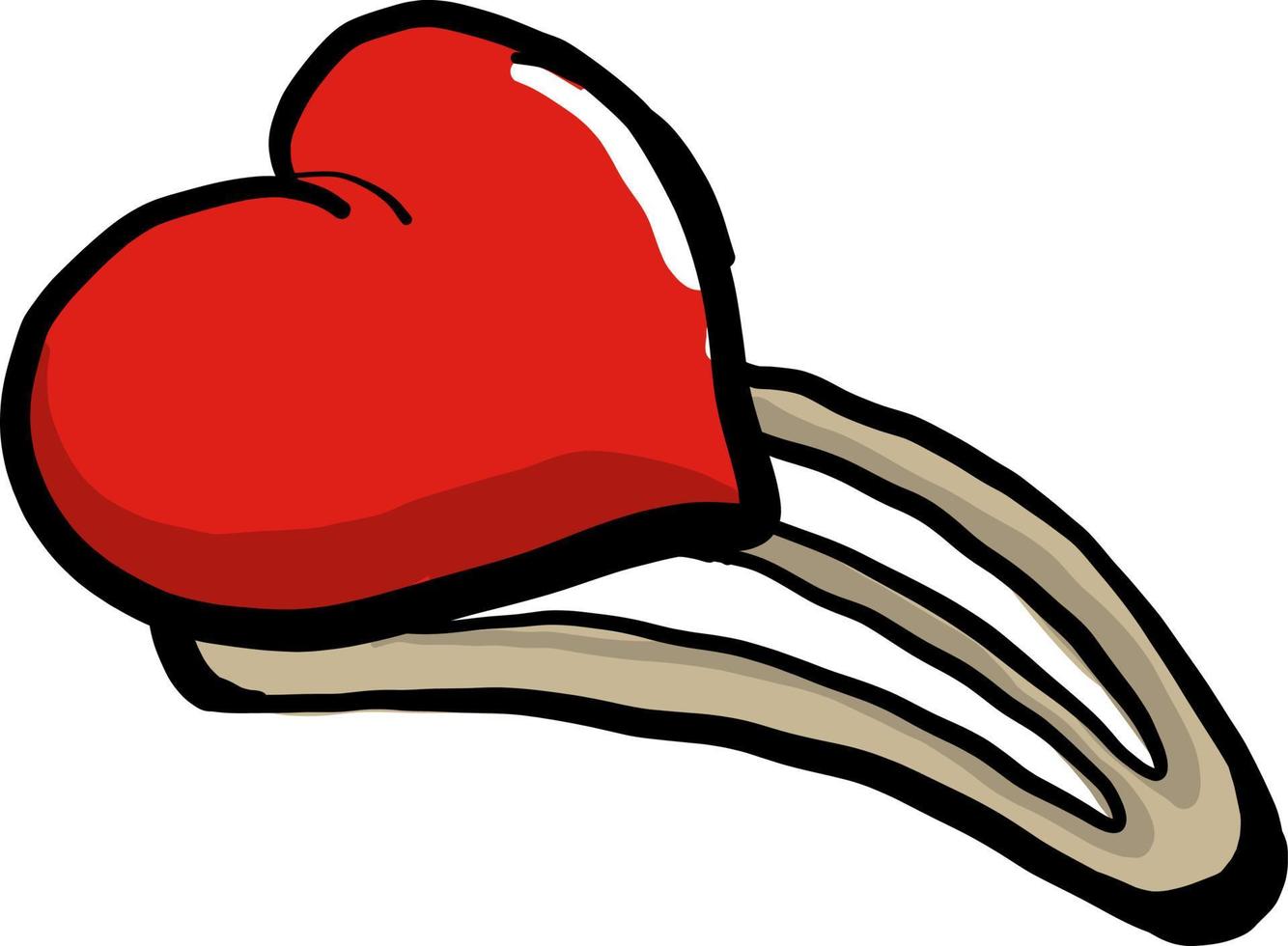 Heart hairpin, illustration, vector on white background