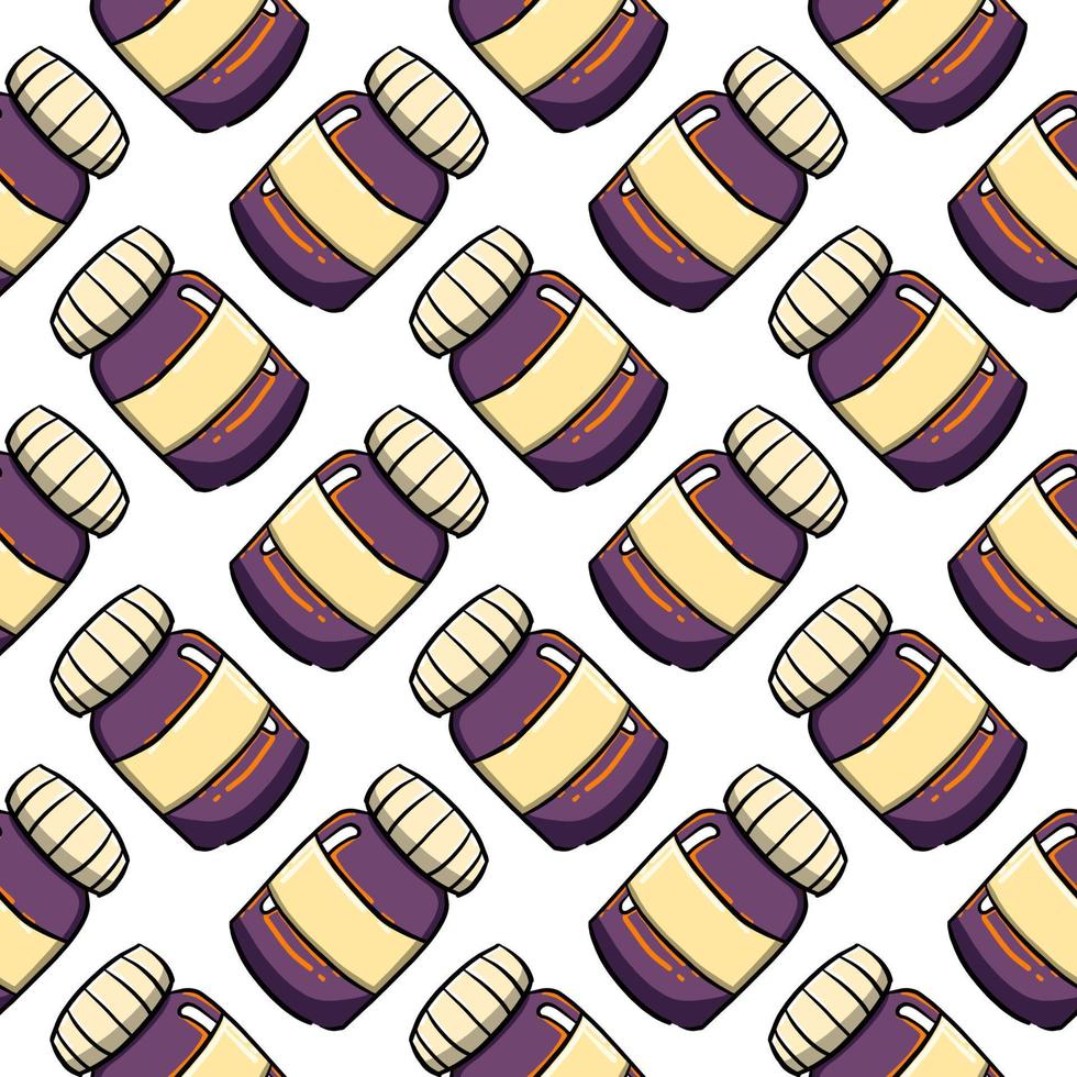 Purple jar ,seamless pattern on white background. vector