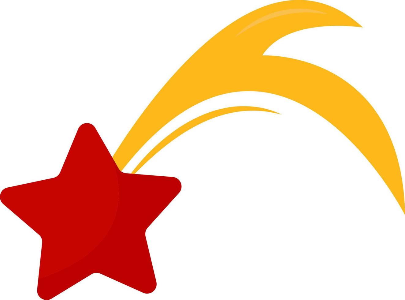 Falling red star, illustration, vector on white background.
