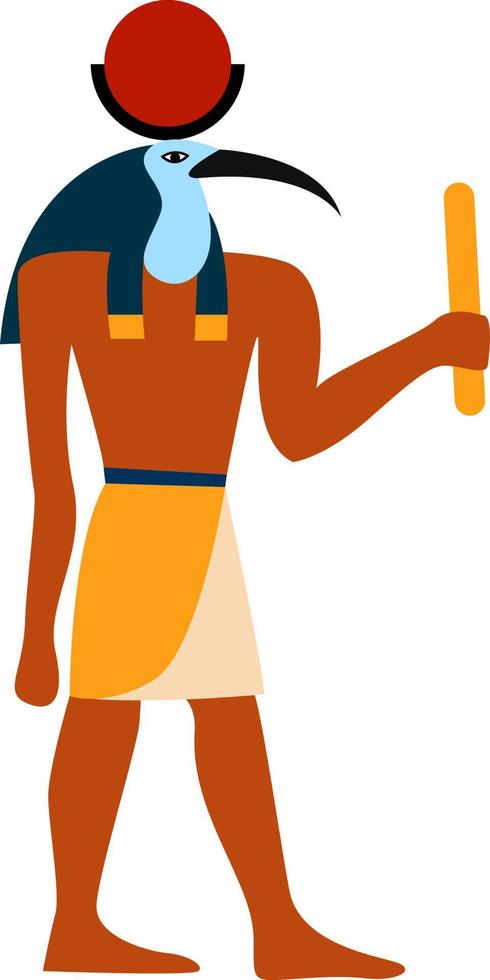 dios thoth, ilustración, vector sobre fondo blanco