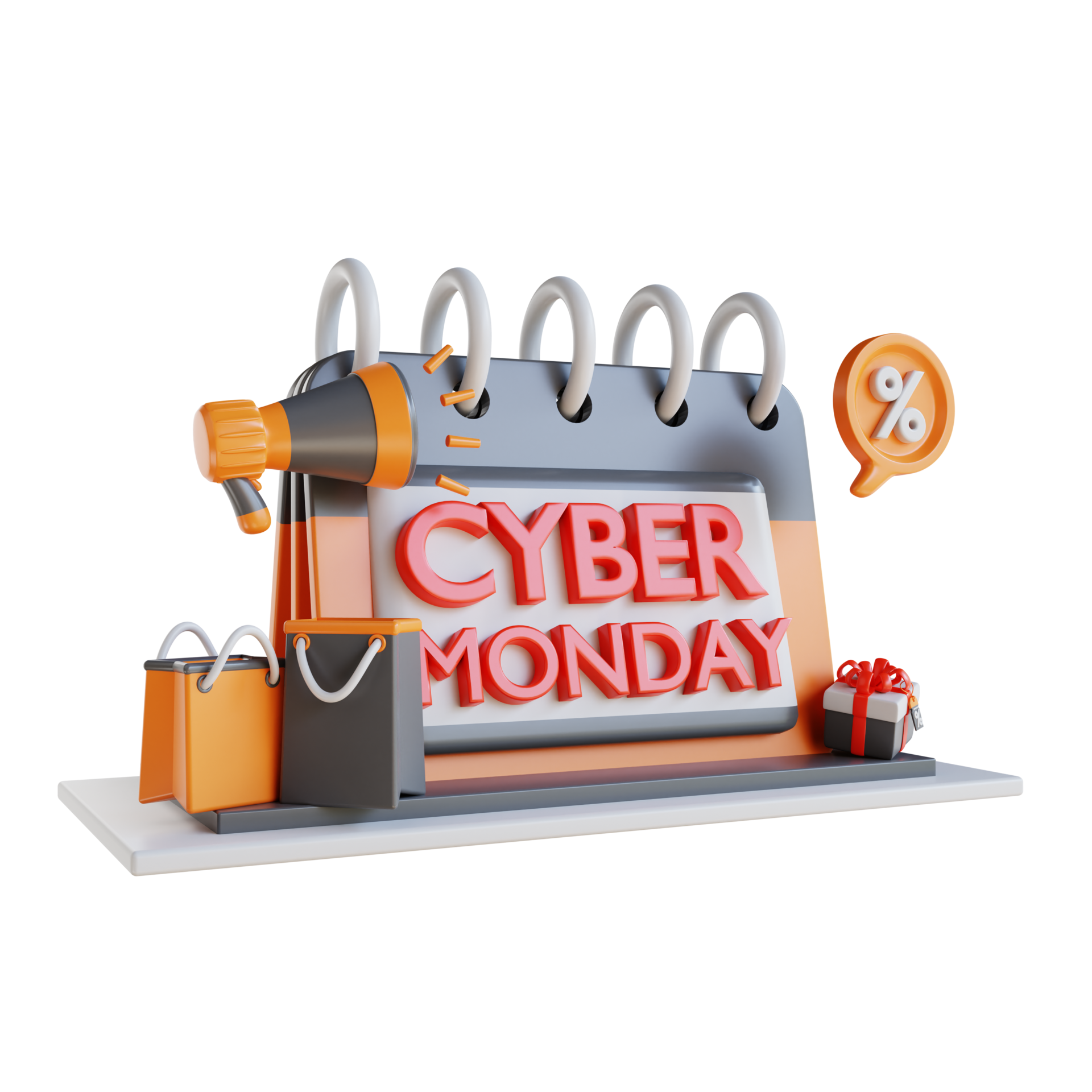 3D Illustration cyber Monday calendar 13822230 PNG