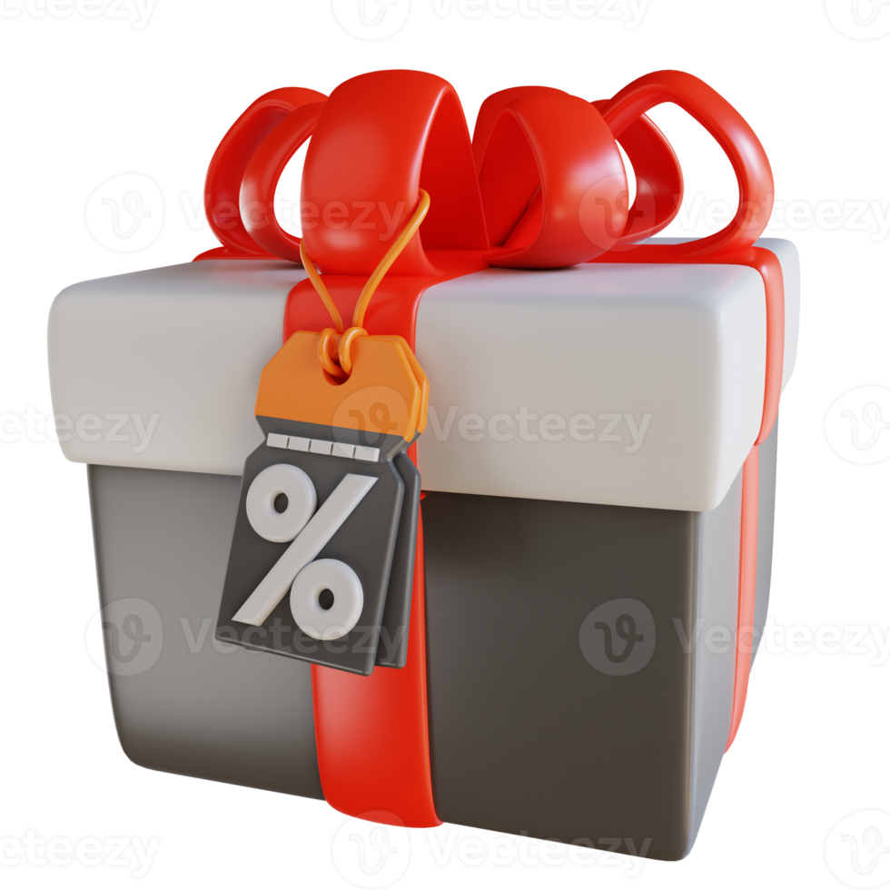 3D Illustration gift box discount voucher png