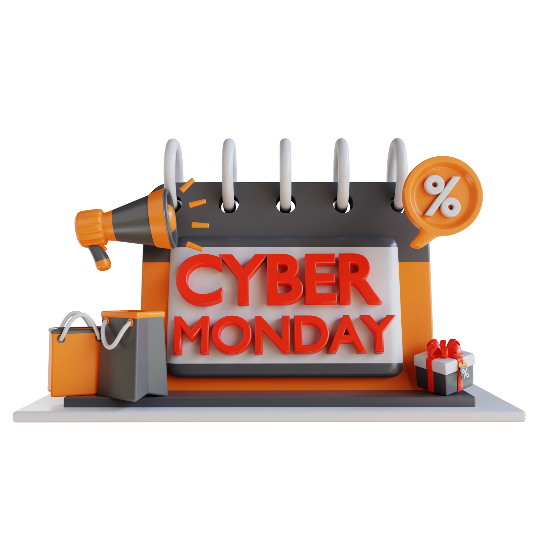 3D Illustration Cyber Monday Calendar 13822245 PNG 3d-illustration-cyber-monday-calendar-13822245-png