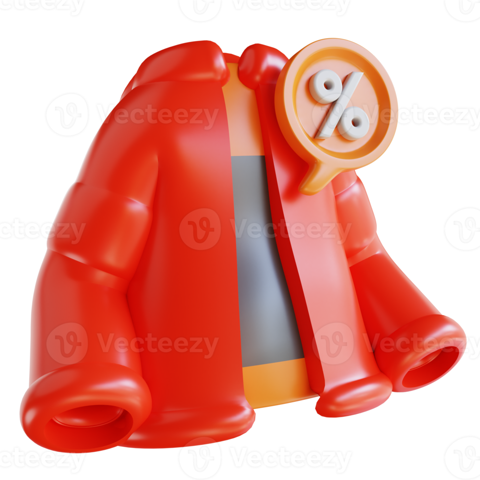 3D Illustration jacket sale and discount png