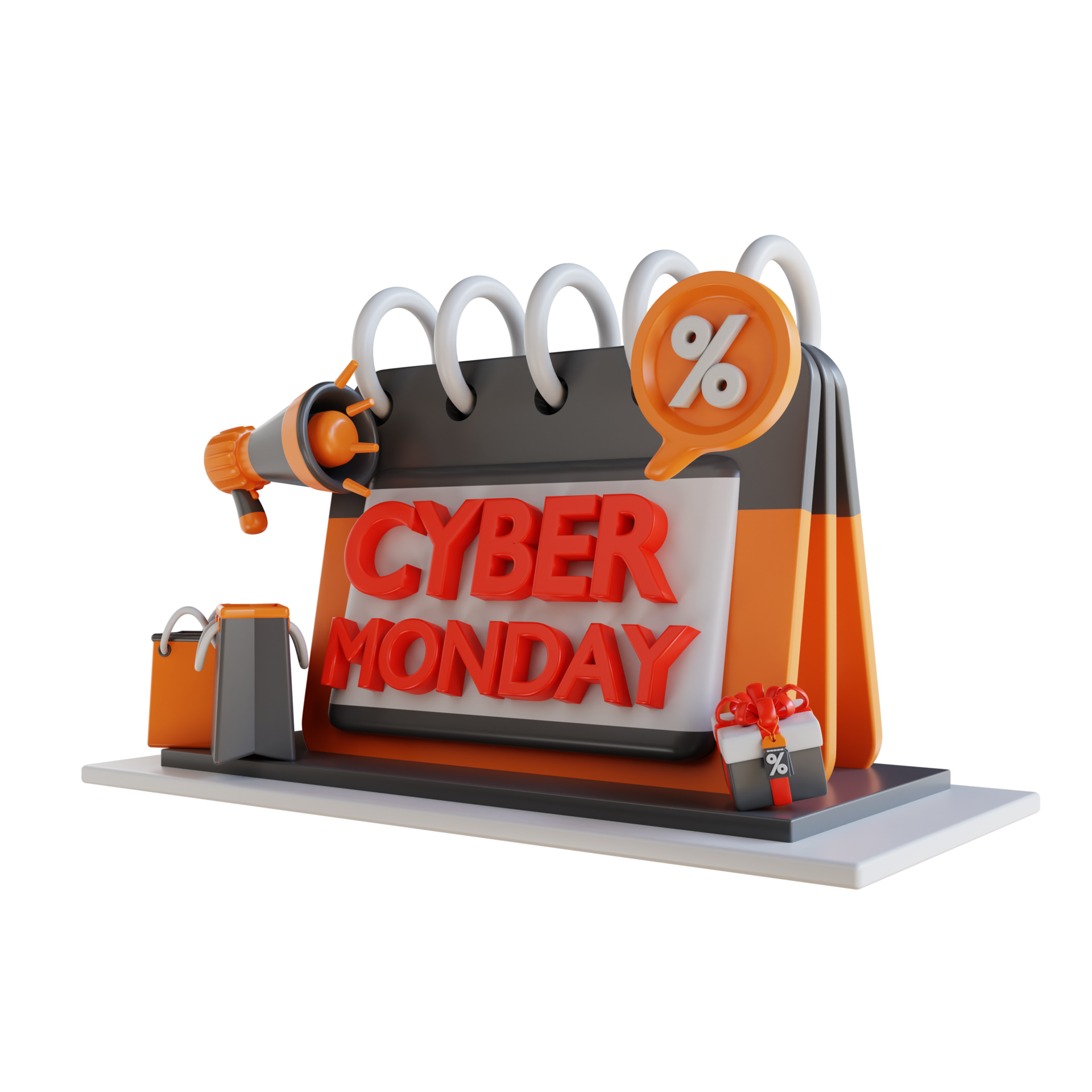 3D Illustration Cyber Monday Calendar 13822278 PNG 3d-illustration-cyber-monday-calendar-13822278-png