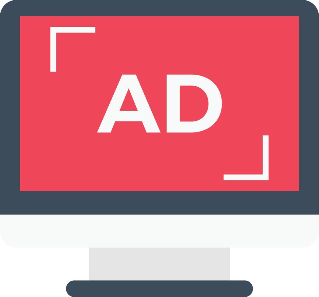 ilustración de vector de anuncio de pantalla en un fondo. símbolos de calidad premium. iconos vectoriales para concepto y diseño gráfico.