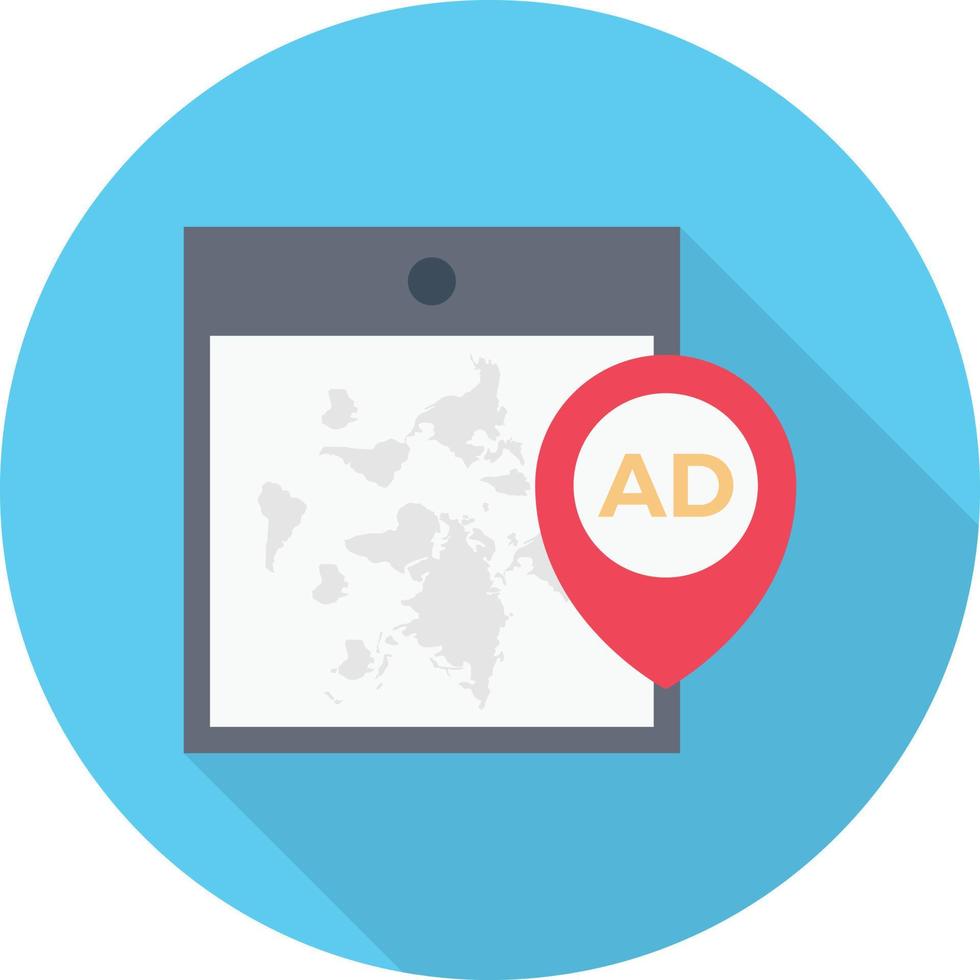 ilustración de vector de ubicación de anuncios en un fondo. símbolos de calidad premium. iconos vectoriales para concepto y diseño gráfico.