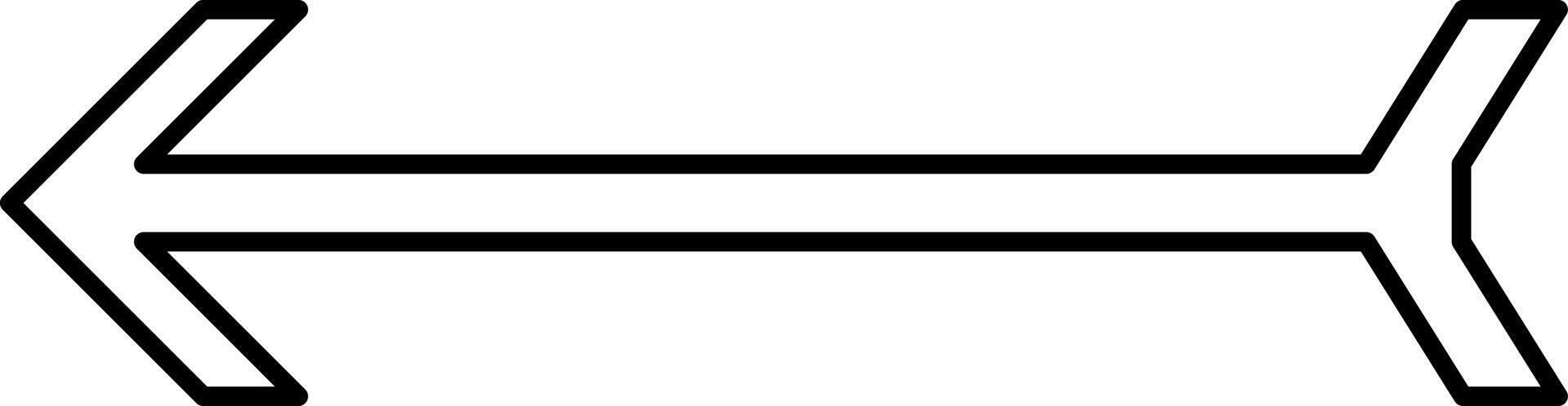 Arrow with a tail pointing to the left, illustration, vector on white background.