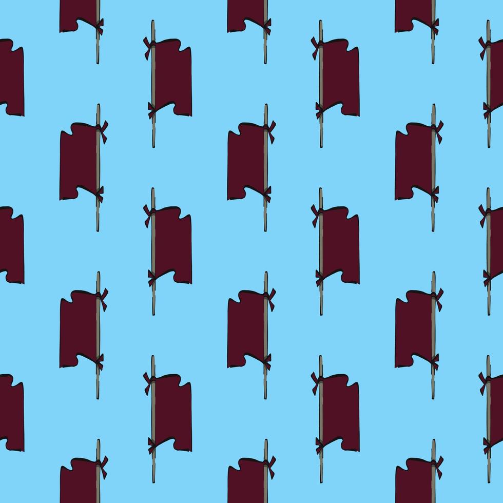 Small flags,seamless pattern on blue background. vector