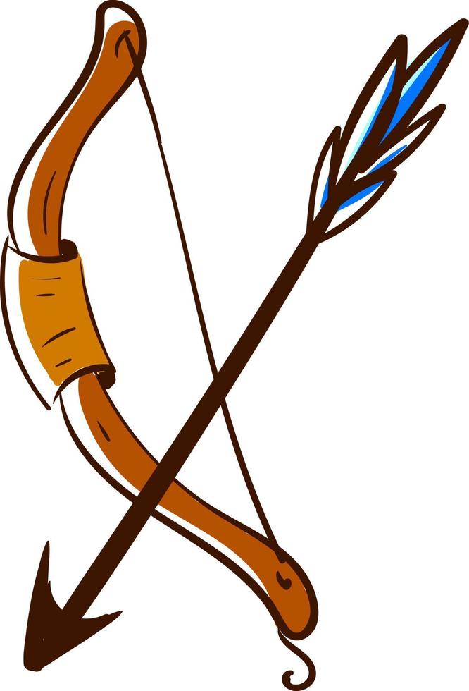 Bow and arrow, illustration, vector on white background