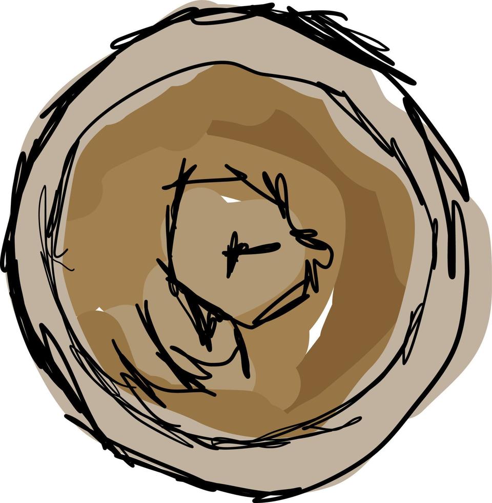 Nut butter colored, illustration, vector on white background.