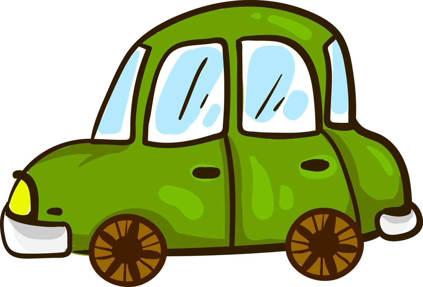 Green car, illustration, vector on white background