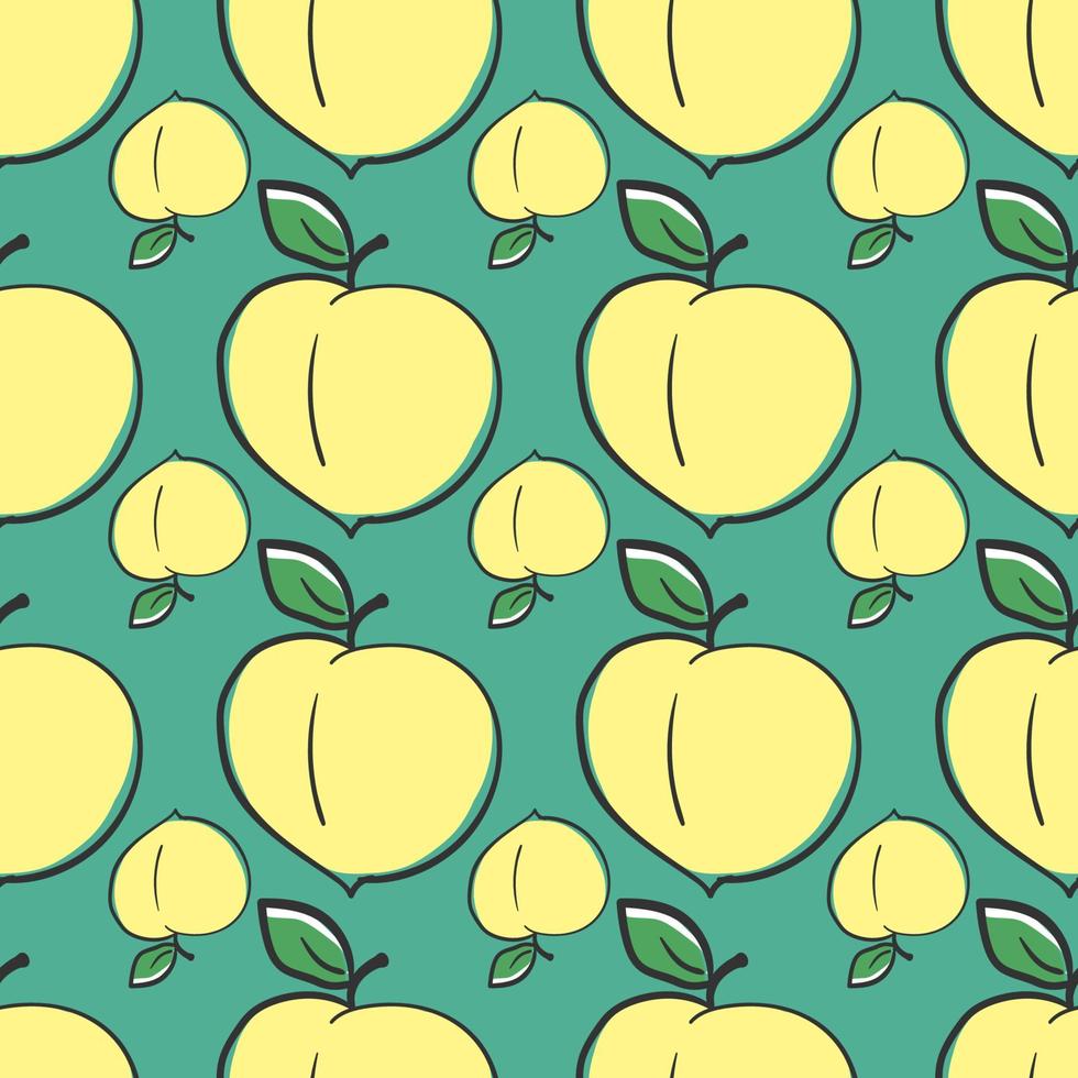 Cute peach pattern , illustration, vector on white background