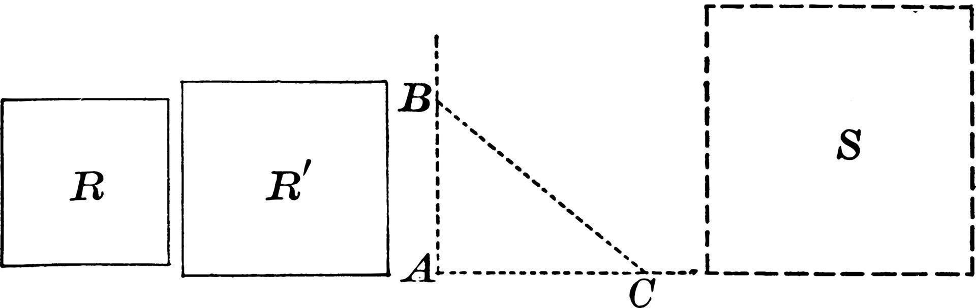 Three Squares, vintage illustration. vector