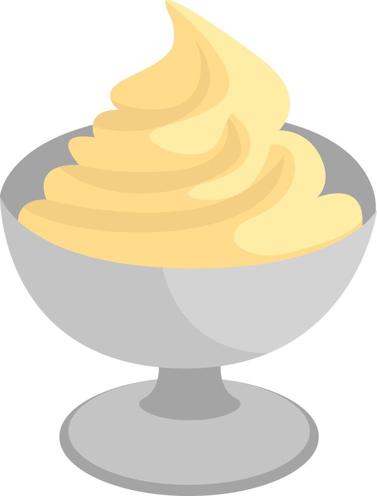 helado de vainilla, ilustración, vector sobre fondo blanco