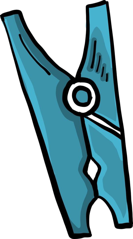 Clothespin blue, illustration, vector on white background