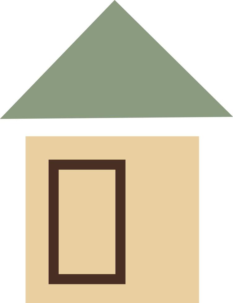 pequeña cabaña marrón, ilustración de icono, vector sobre fondo blanco