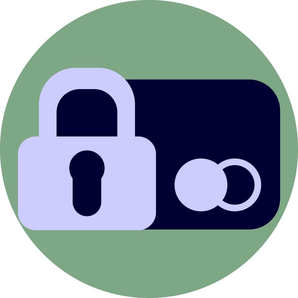 Lock and credit card, illustration, vector on a white background.