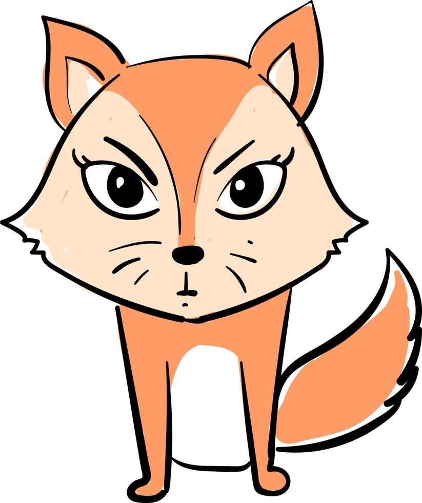 Angry fox, illustration, vector on white background.