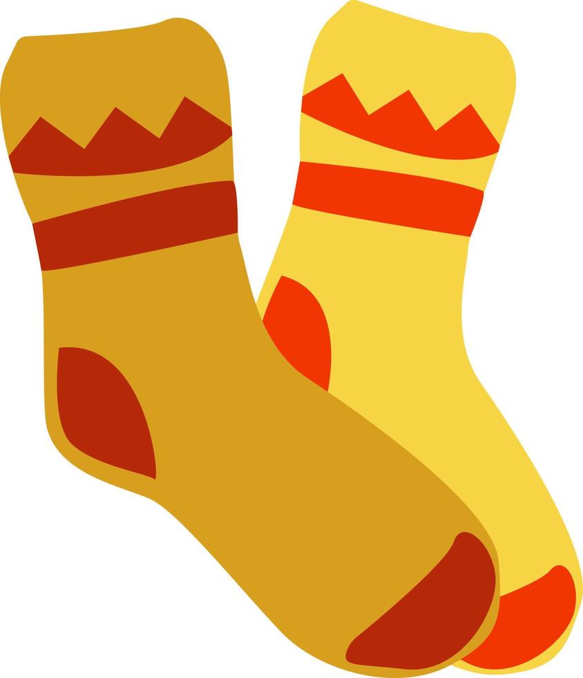 Socks, illustration, vector on white background.