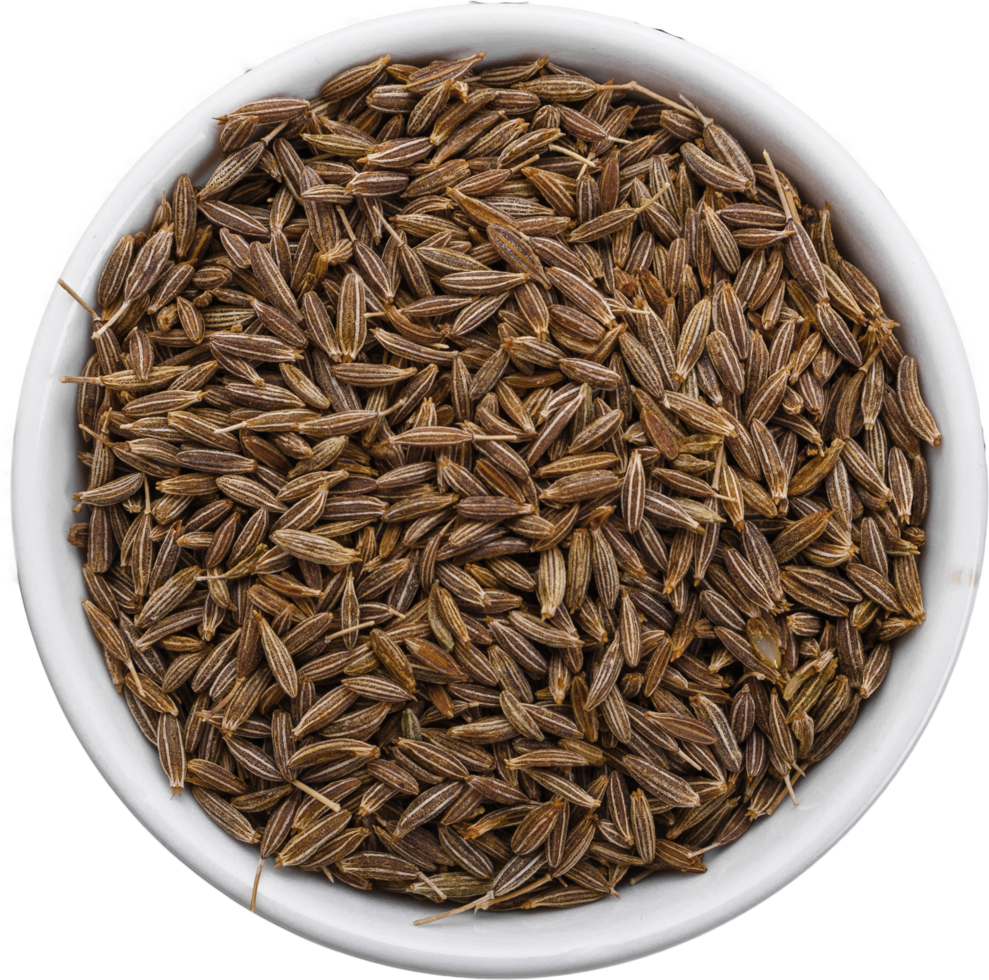 Bowl of cumin seeds PNG Free