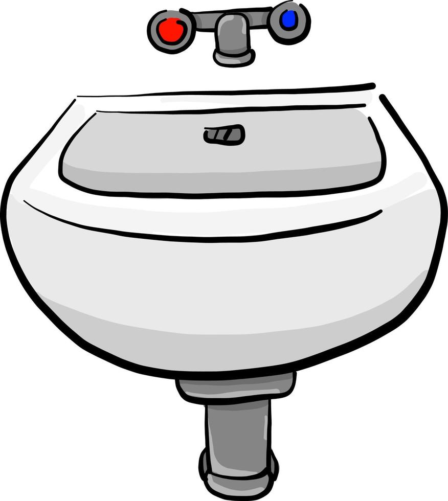 Washbasin, illustration, vector on white background