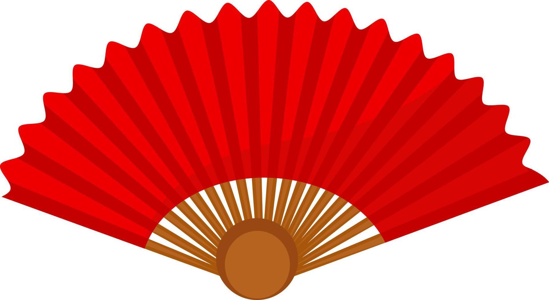 Red hand fan, illustration, vector on white background