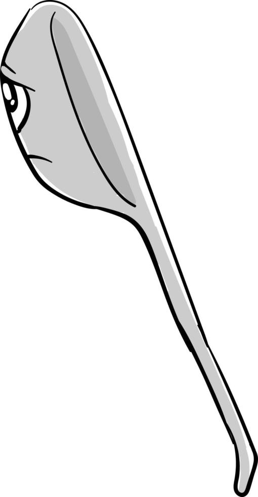 Sad ladle, illustration, vector on white background.