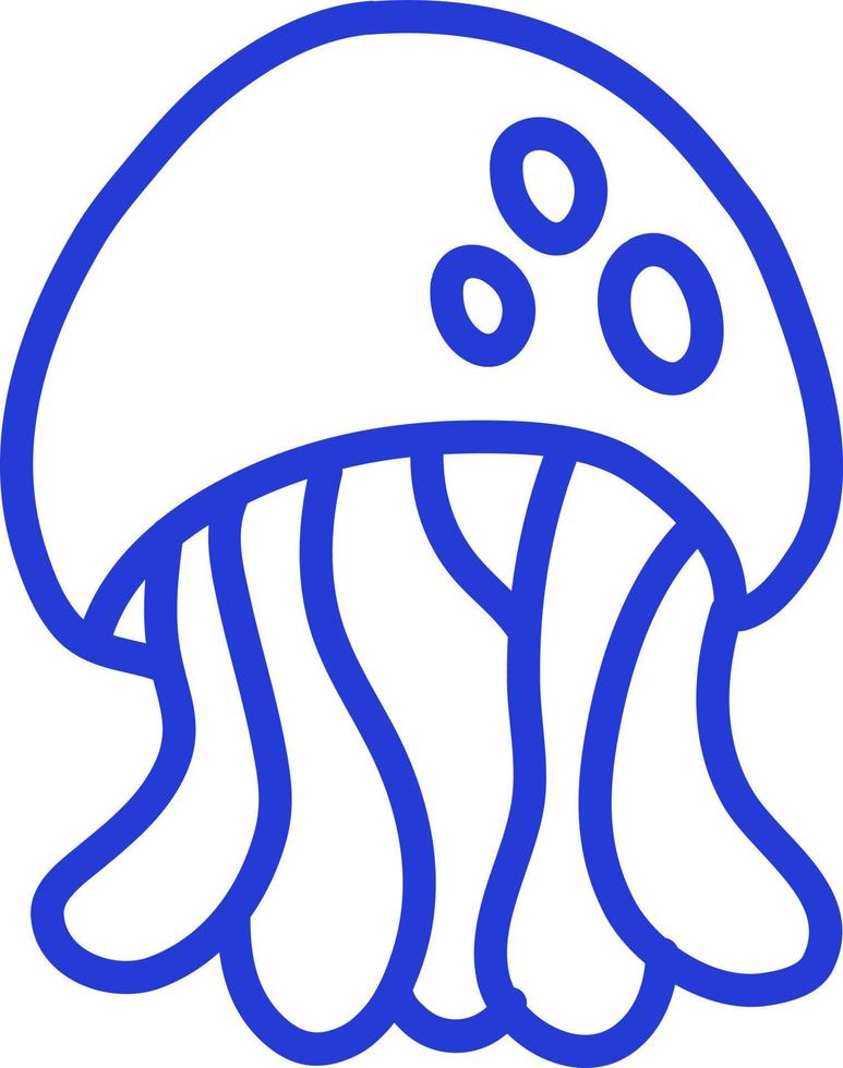 Blue sea jellyfish, illustration, vector on a white background.