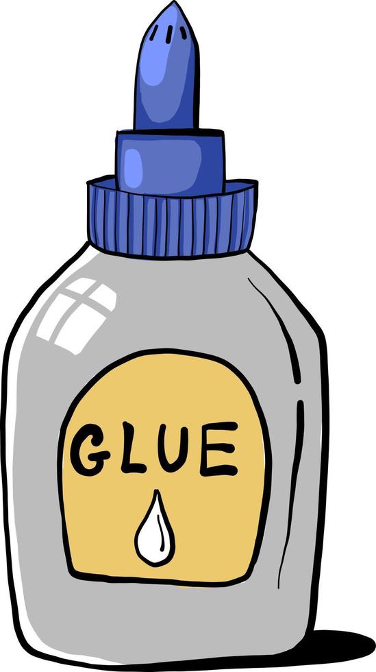 Glue in bottle, illustration, vector on white background