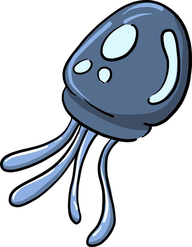 Blue jellyfish, illustration, vector on white background