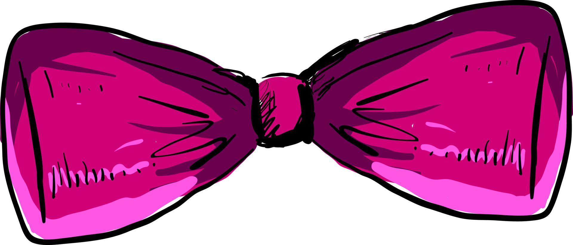 Purple bow, illustration, vector on white background.