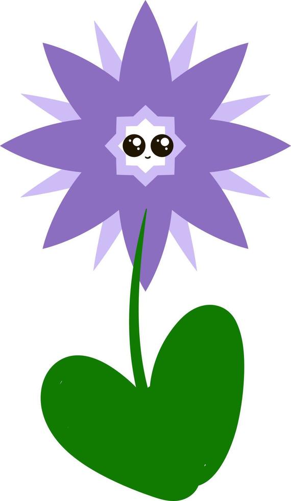 Purple flower, illustration, vector on white background.