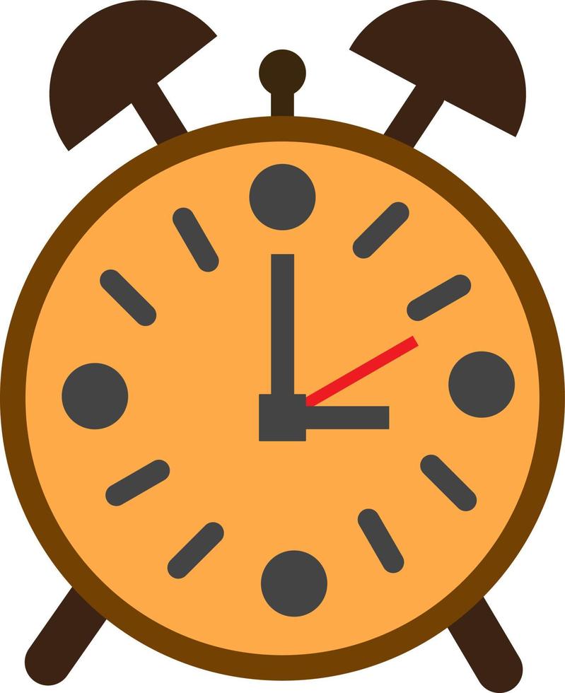 Orange clock, illustration, vector on white background.